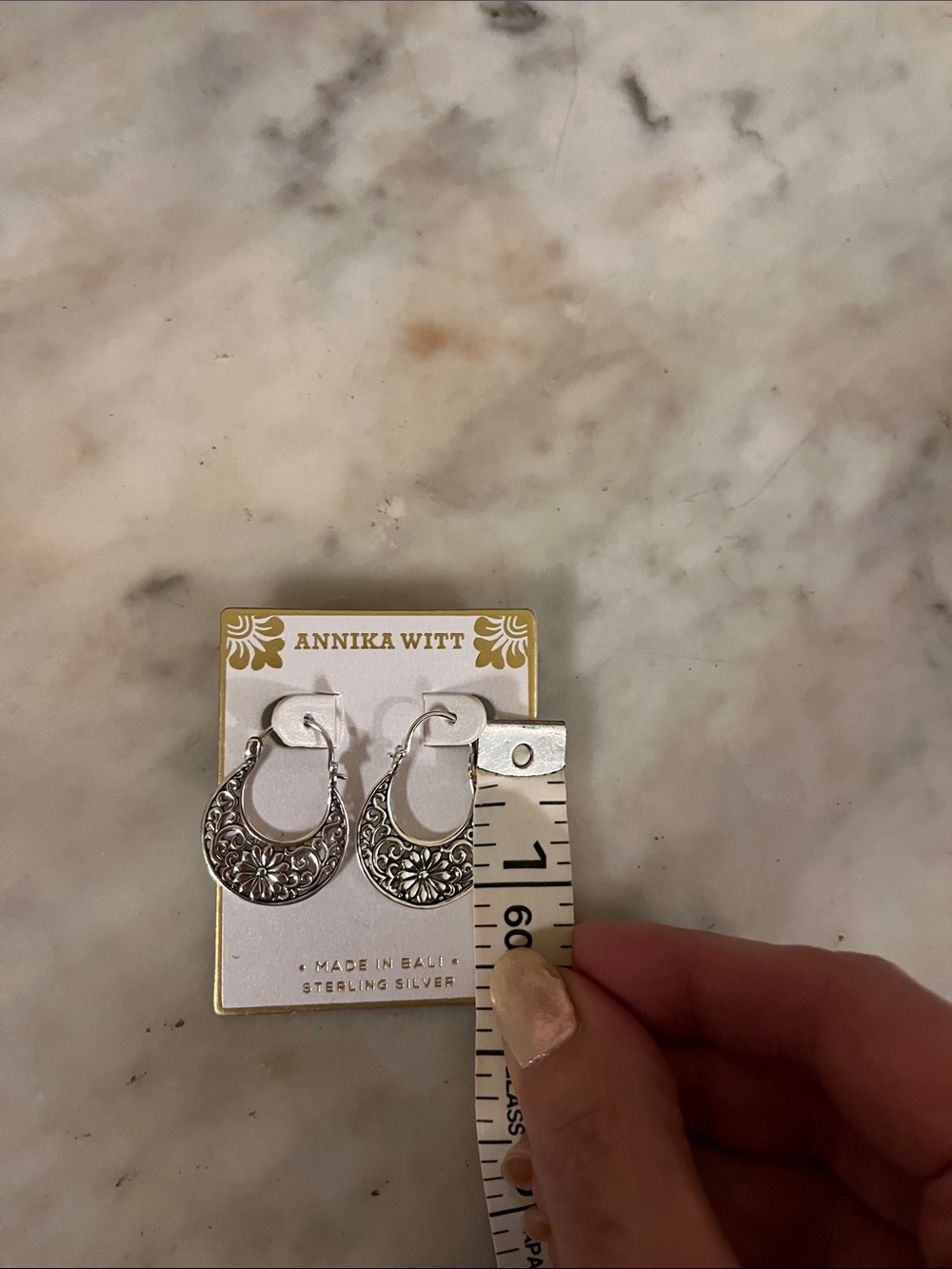 Annika Witt Sterling Silver Floral Hoop Earrings - Silver - Picture 11 of 11